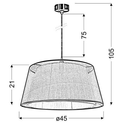 Luster na sajli CHARLIE 1xE27/60W/230V bež