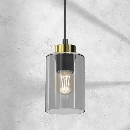 Luster na sajli CHIC 1xE27/60W/230V crna/siva