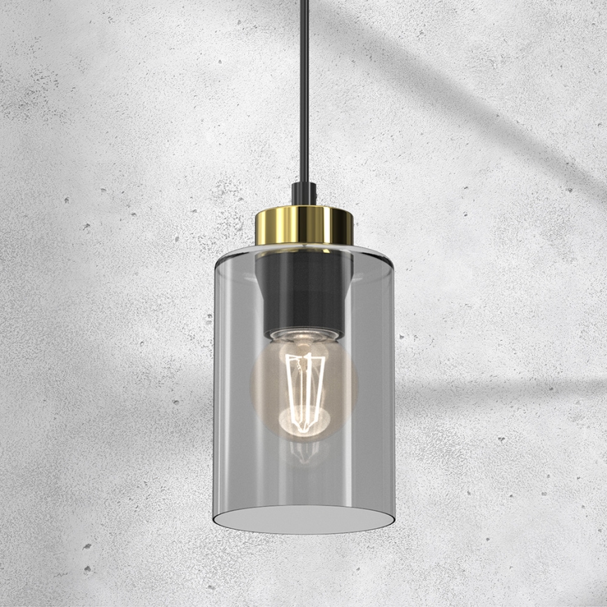 Luster na sajli CHIC 1xE27/60W/230V crna/siva