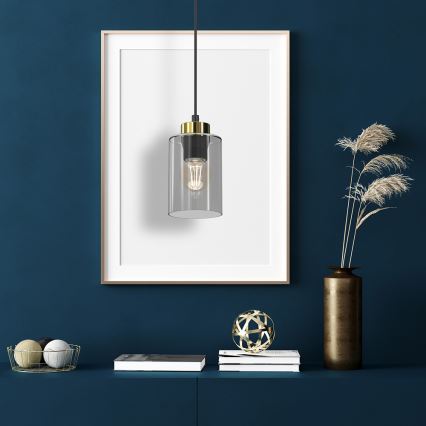 Luster na sajli CHIC 1xE27/60W/230V crna/siva