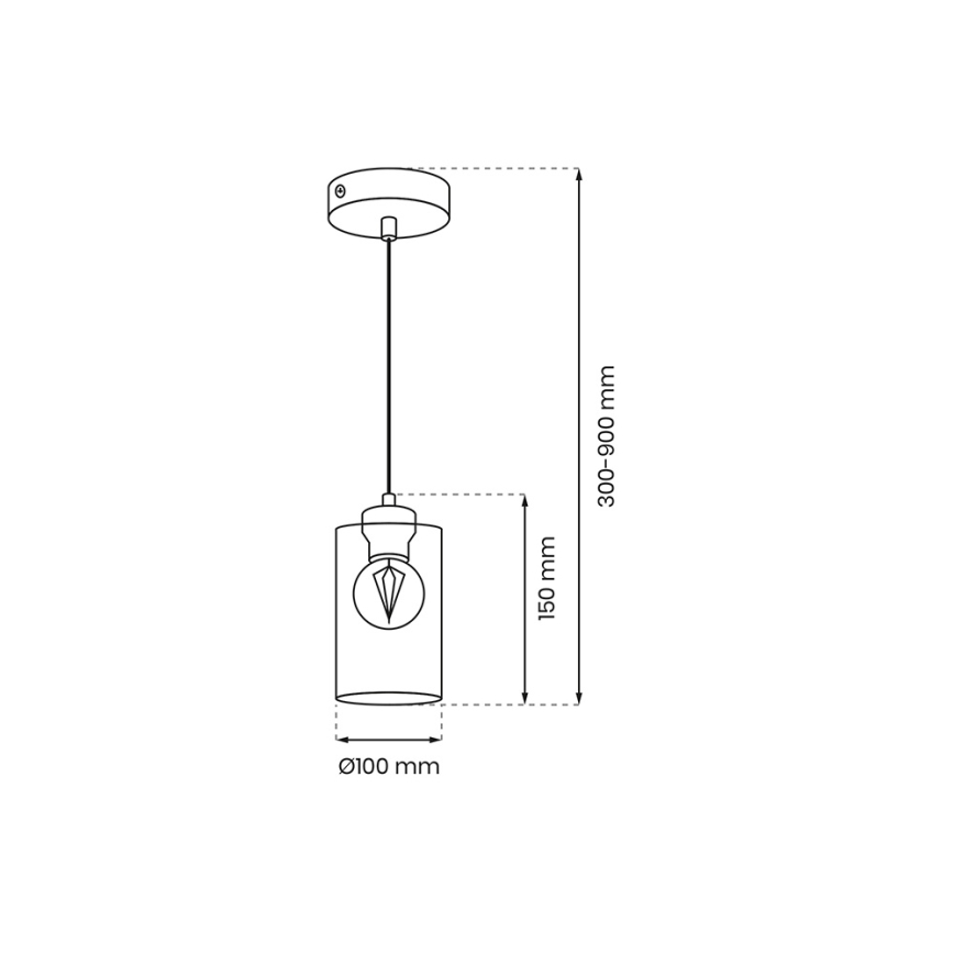 Luster na sajli CHIC 1xE27/60W/230V crna/siva
