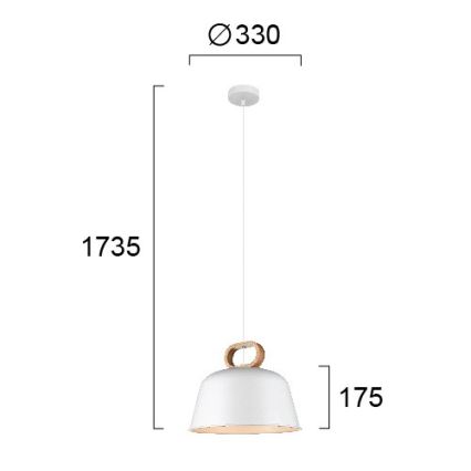 Luster na sajli CLIP 1xE27/40W/230V bijela/smeđa