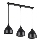 Luster na sajli COMO 3xE27/60W/230V crna