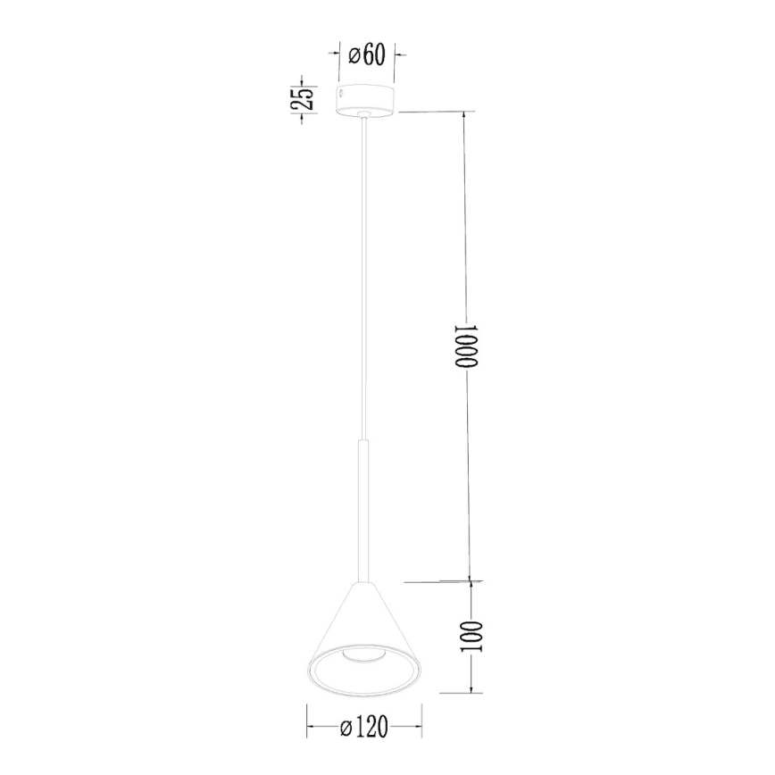 Luster na sajli CONE 1xGU10/10W/230V zlatna/crna