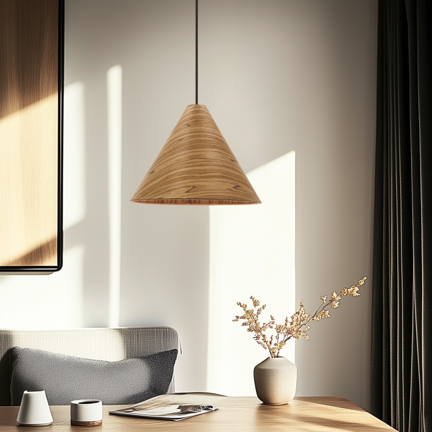 Luster na sajli CONO 1xE27/40W/230V hrastov furnir