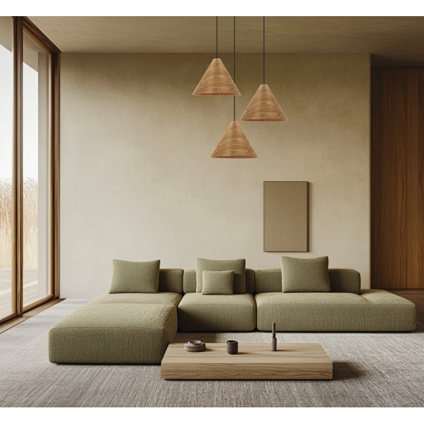 Luster na sajli CONO 1xE27/40W/230V hrastov furnir