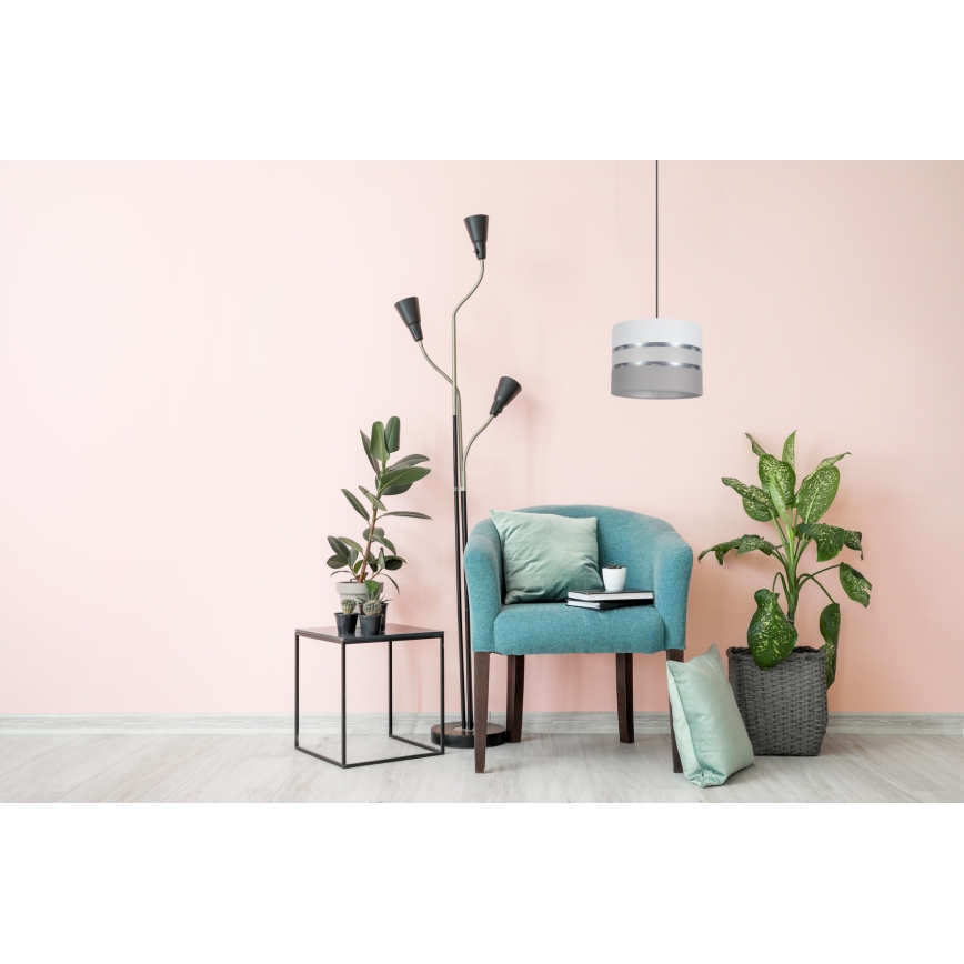 Luster na sajli CORAL 1xE27/60W/230V pr. 20 cm bijela/siva