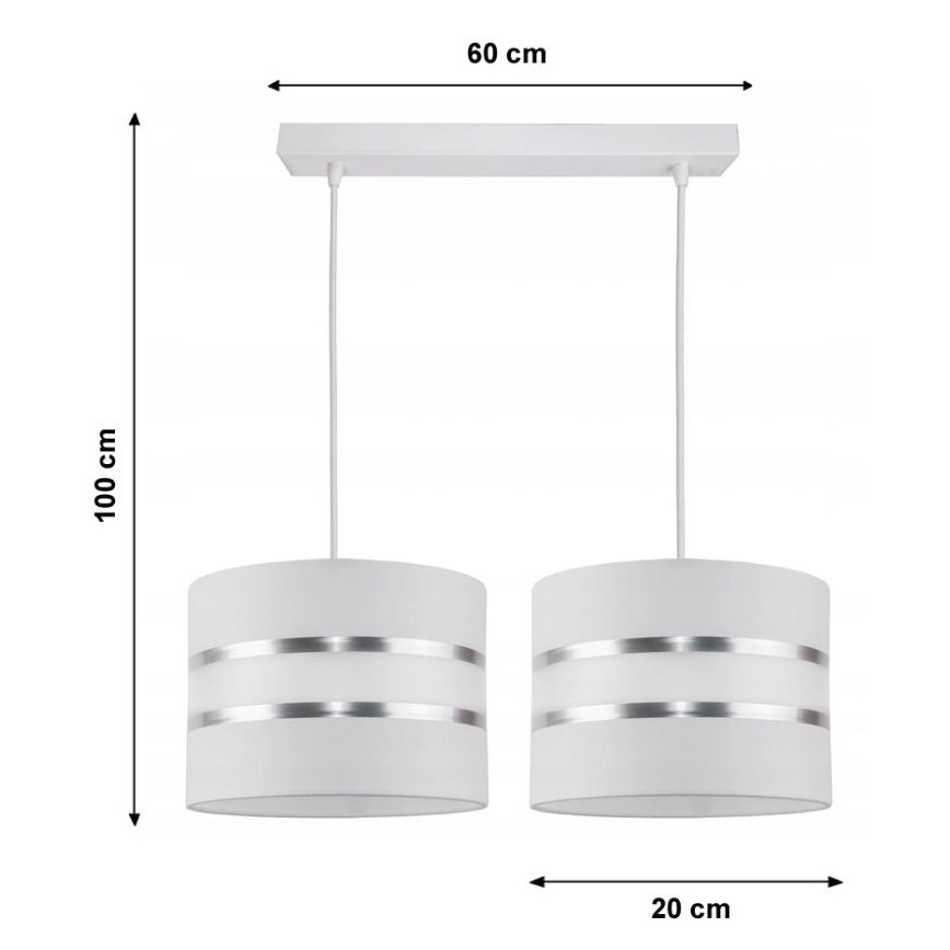Luster na sajli CORAL 2xE27/60W/230V bijela