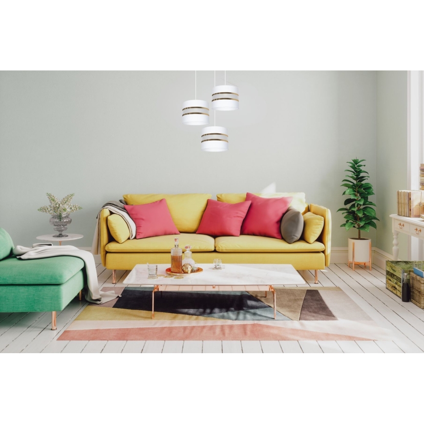 Luster na sajli CORAL 3xE27/60W/230V bijela