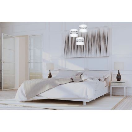 Luster na sajli CORAL 3xE27/60W/230V bijela/mat krom pr. 45 cm