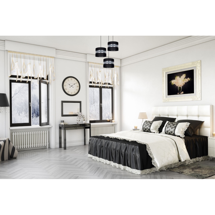 Luster na sajli CORAL 3xE27/60W/230V crna/mat krom pr. 45 cm