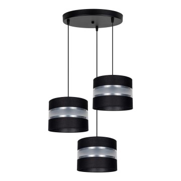 Luster na sajli CORAL 3xE27/60W/230V crna/mat krom pr. 45 cm