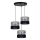 Luster na sajli CORAL 3xE27/60W/230V crna/siva/mat krom pr. 45 cm