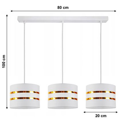 Luster na sajli CORAL 3xE27/60W/230V