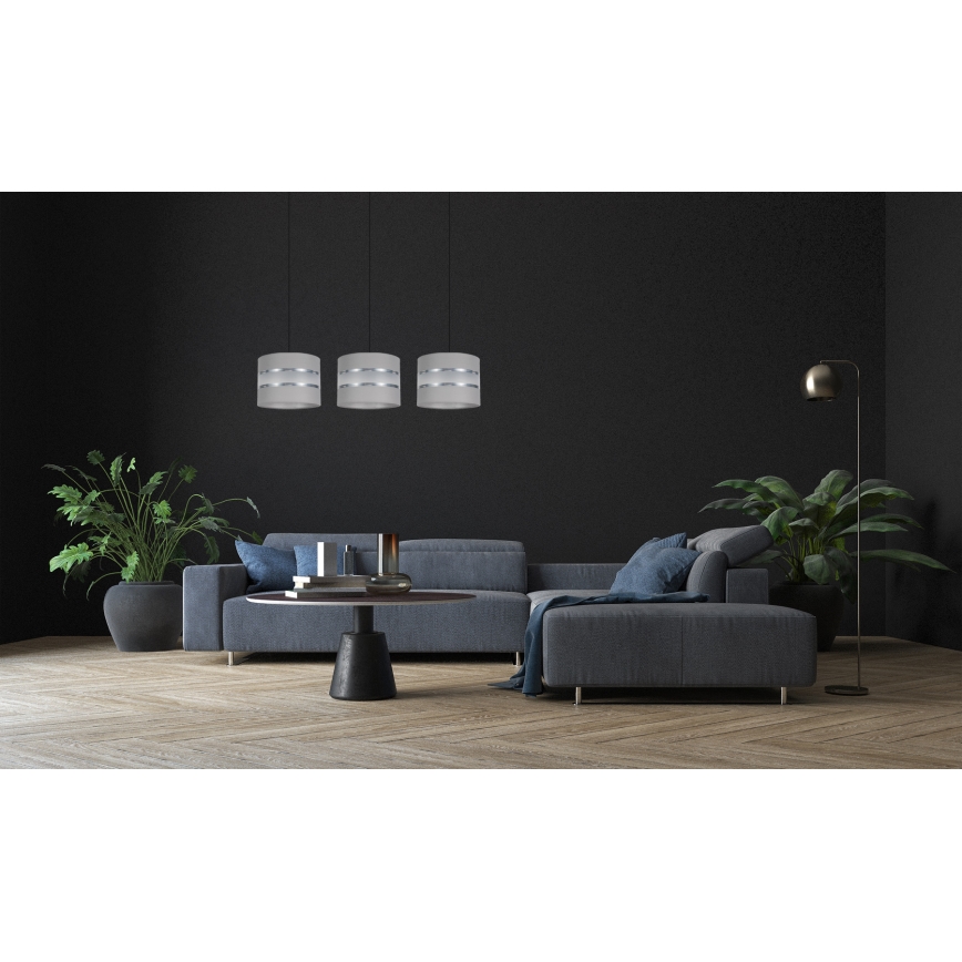 Luster na sajli CORAL 3xE27/60W/230V siva