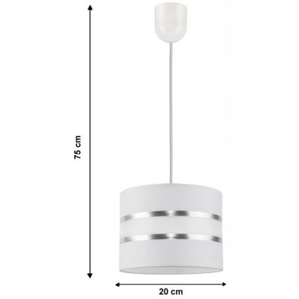 Luster na sajli CORAL S 1xE27/60W/230V bijela