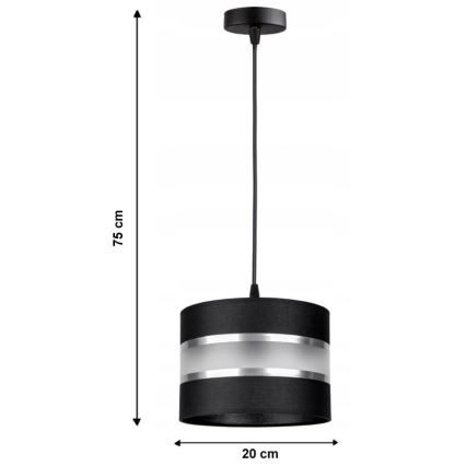 Luster na sajli CORAL S 1xE27/60W/230V crna