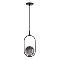Luster na sajli CORDEL 1xG9/28W/230V crna/dimna crna