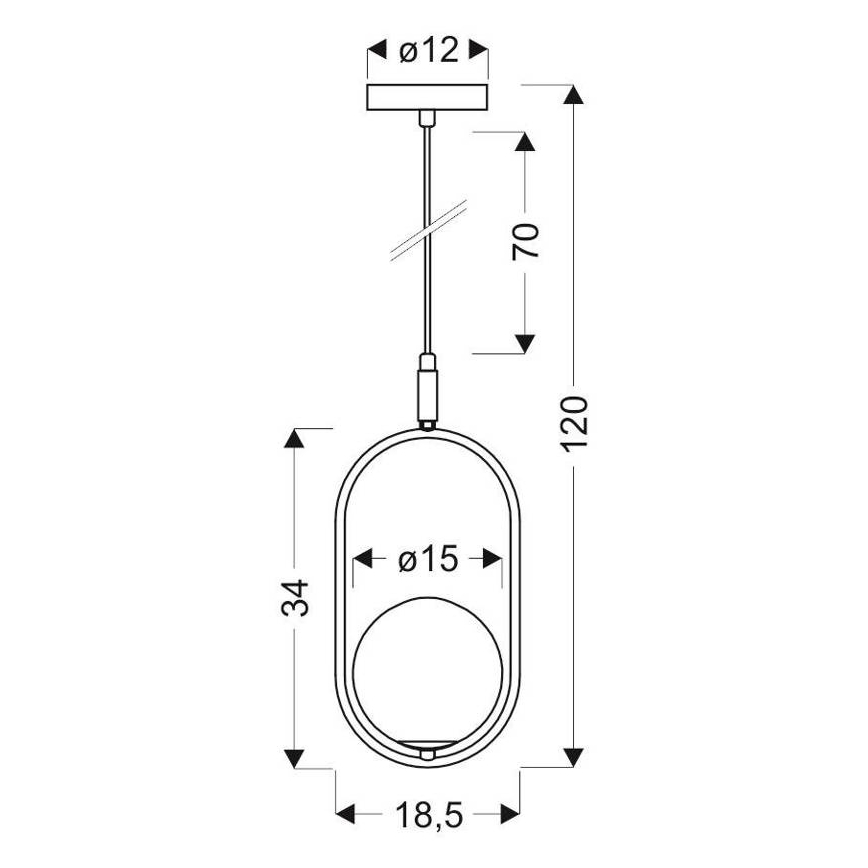 Luster na sajli CORDEL 1xG9/28W/230V crna