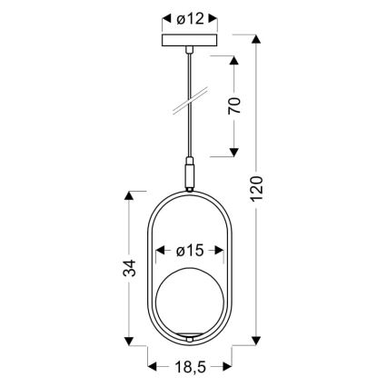 Luster na sajli CORDEL 1xG9/28W/230V