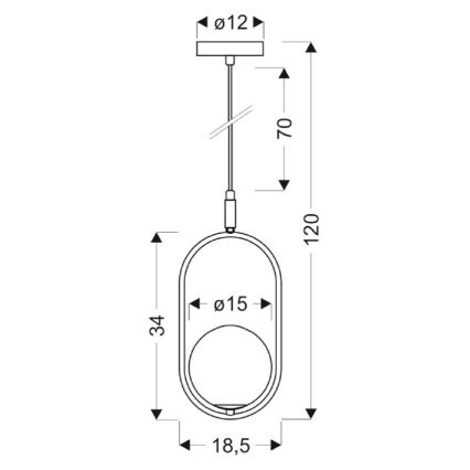 Luster na sajli CORDEL 1xG9/28W/230V zlatna