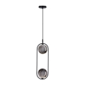 Luster na sajli CORDEL 2xG9/28W/230V crna/dimna crna