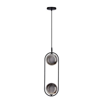 Luster na sajli CORDEL 2xG9/28W/230V crna/dimna crna