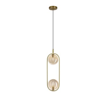 Luster na sajli CORDEL 2xG9/28W/230V mesing/dimna bež