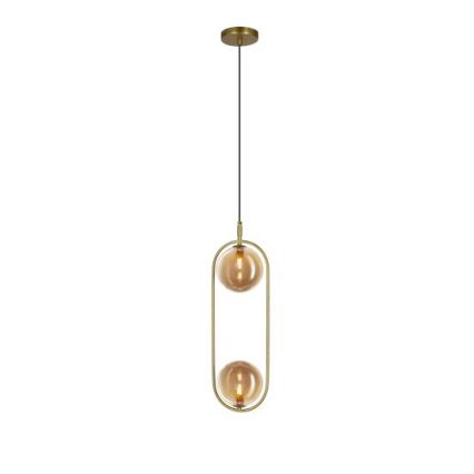 Luster na sajli CORDEL 2xG9/28W/230V mesing/dimna bež