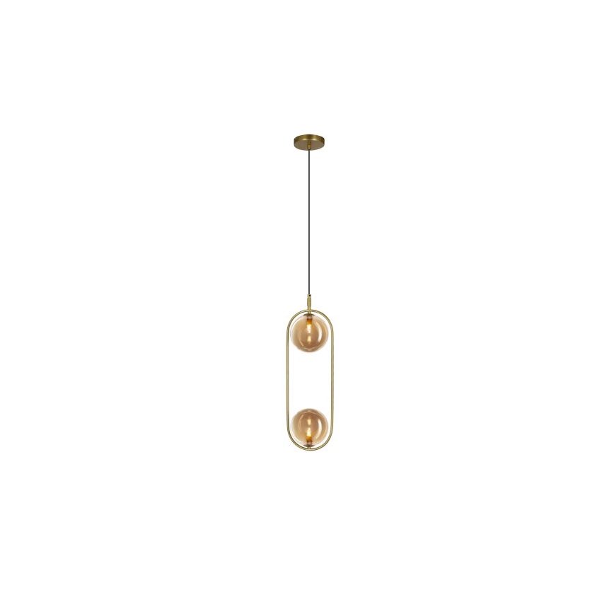 Luster na sajli CORDEL 2xG9/28W/230V mesing/dimna bež