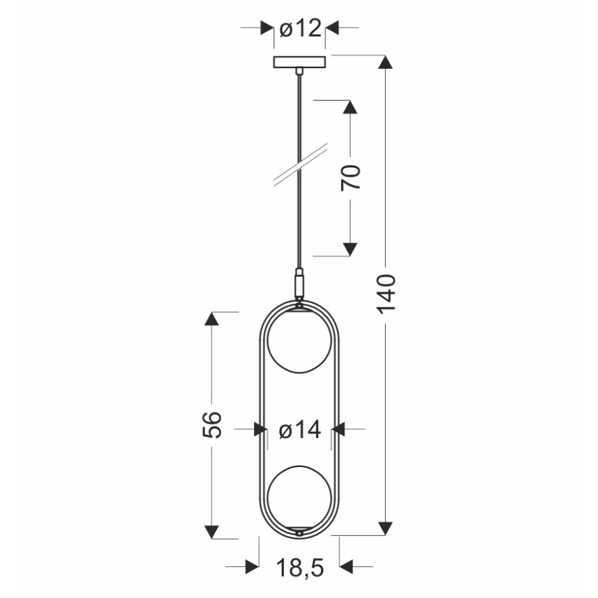 Luster na sajli CORDEL 2xG9/28W/230V mesing/dimna bež