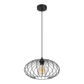 Luster na sajli CORRINI 1xE27/60W/230V pr. 34 cm crna/prozirna