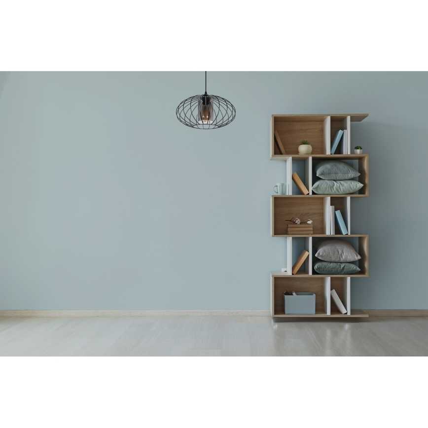 Luster na sajli CORRINI 1xE27/60W/230V pr. 34 cm crna/siva