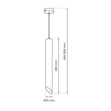 Luster na sajli CORTE 1xGU10/8W/230V crna