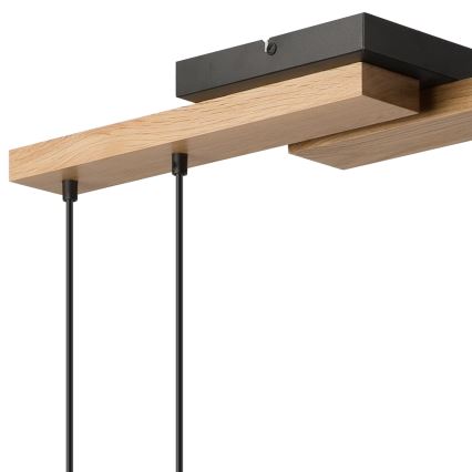 Luster na sajli CORTINA 4xE27/15W/230V crna/hrast