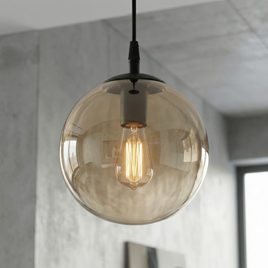 Luster na sajli COSMO 1xE14/10W/230V pr. 14 cm crna/bež