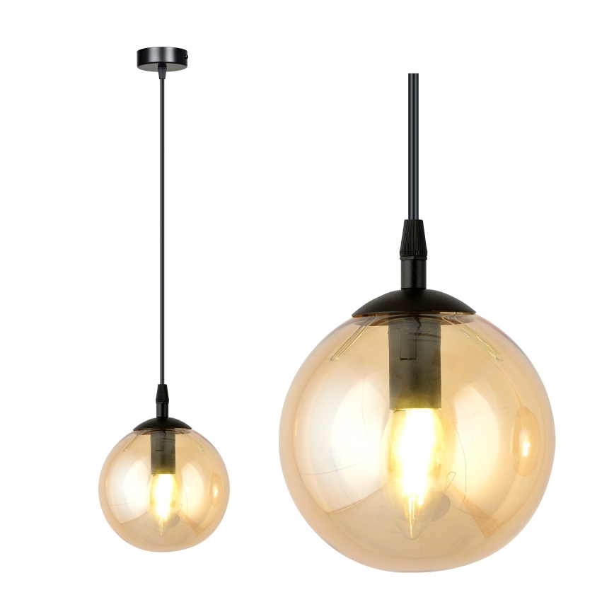 Luster na sajli COSMO 1xE14/10W/230V pr. 14 cm crna/bež