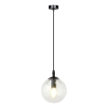 Luster na sajli COSMO 1xE14/10W/230V pr. 14 cm crna/prozirna