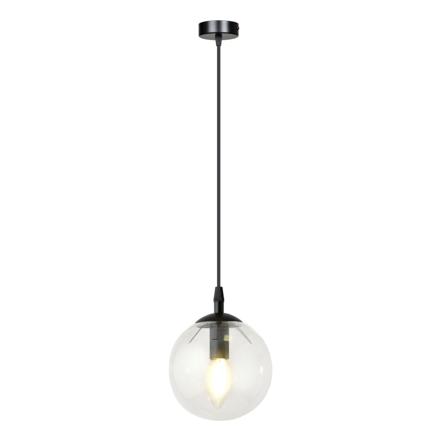 Luster na sajli COSMO 1xE14/10W/230V pr. 14 cm crna/prozirna
