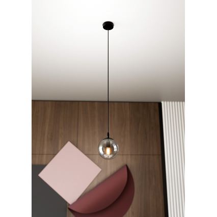 Luster na sajli COSMO 1xE14/10W/230V pr. 14 cm crna/siva