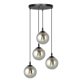 Luster na sajli COSMO 4xE14/10W/230V pr. 40 cm crna/siva