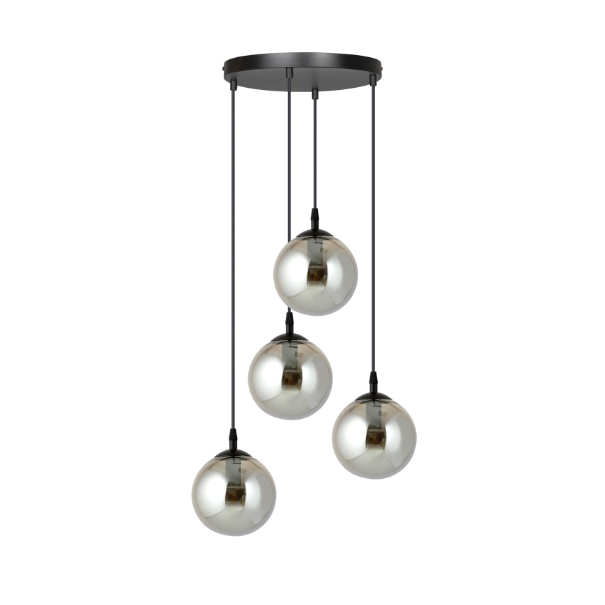 Luster na sajli COSMO 4xE14/10W/230V pr. 40 cm crna/siva