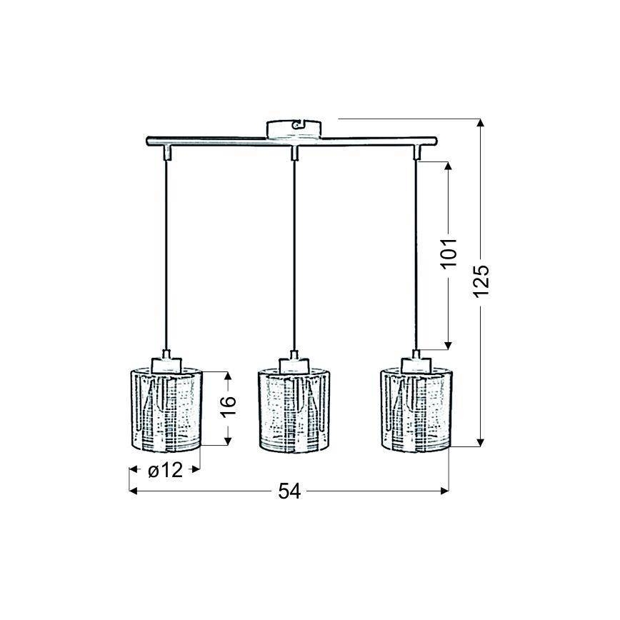 Luster na sajli COX 3xE27/60W/230V