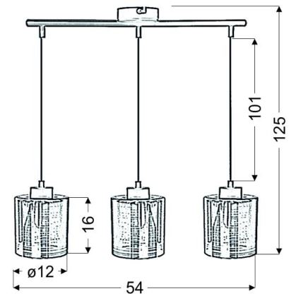 Luster na sajli COX 3xE27/60W/230V zlatna