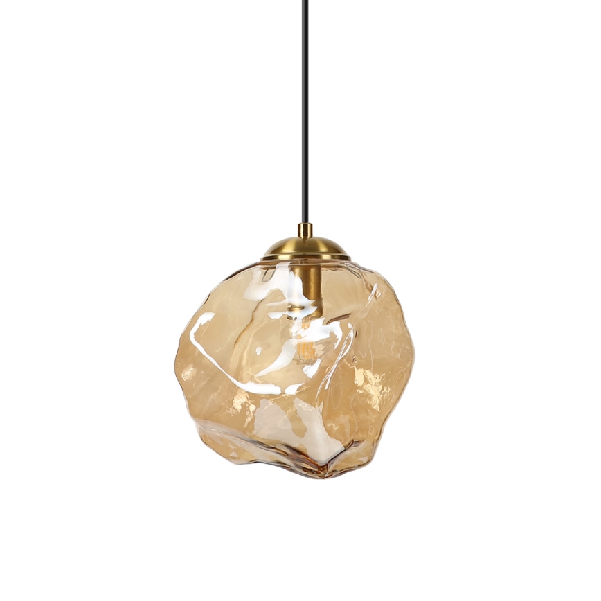 Luster na sajli CRISTAL 1xE14/15W/230V mesing/dimno bež