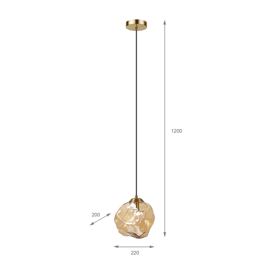 Luster na sajli CRISTAL 1xE14/15W/230V mesing/dimno bež