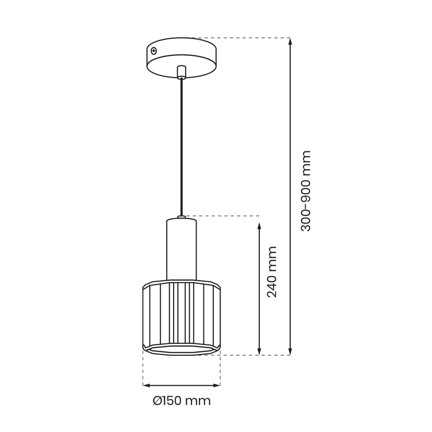 Luster na sajli CRISTAL 1xE27/60W/230V crna