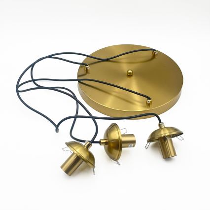 Luster na sajli CRISTAL 3xE14/15W/230V mesing/dimljena crna