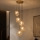 Luster na sajli CRISTAL 5xE14/15W/230V mesing/dimljeno bež