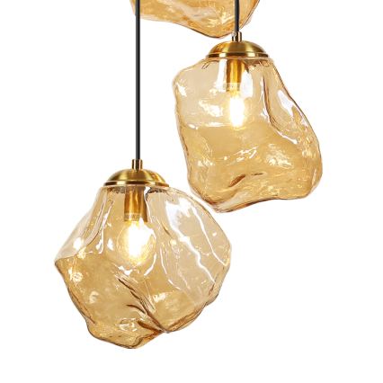 Luster na sajli CRISTAL 5xE14/15W/230V mesing/dimljeno bež